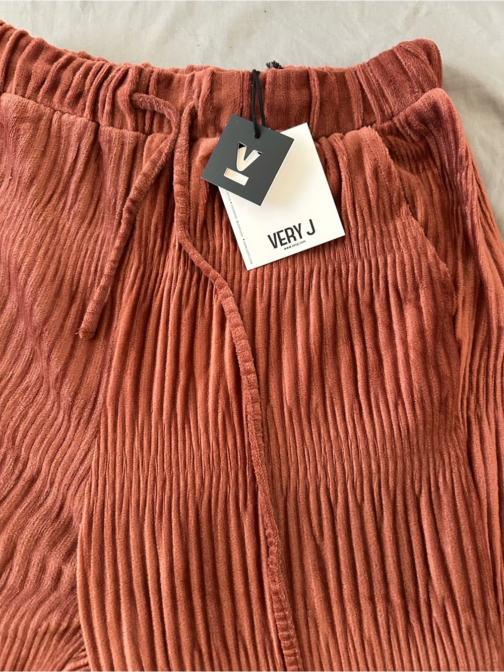 Very J Rust Ribbed Soft Pants - Picture 2 of 8